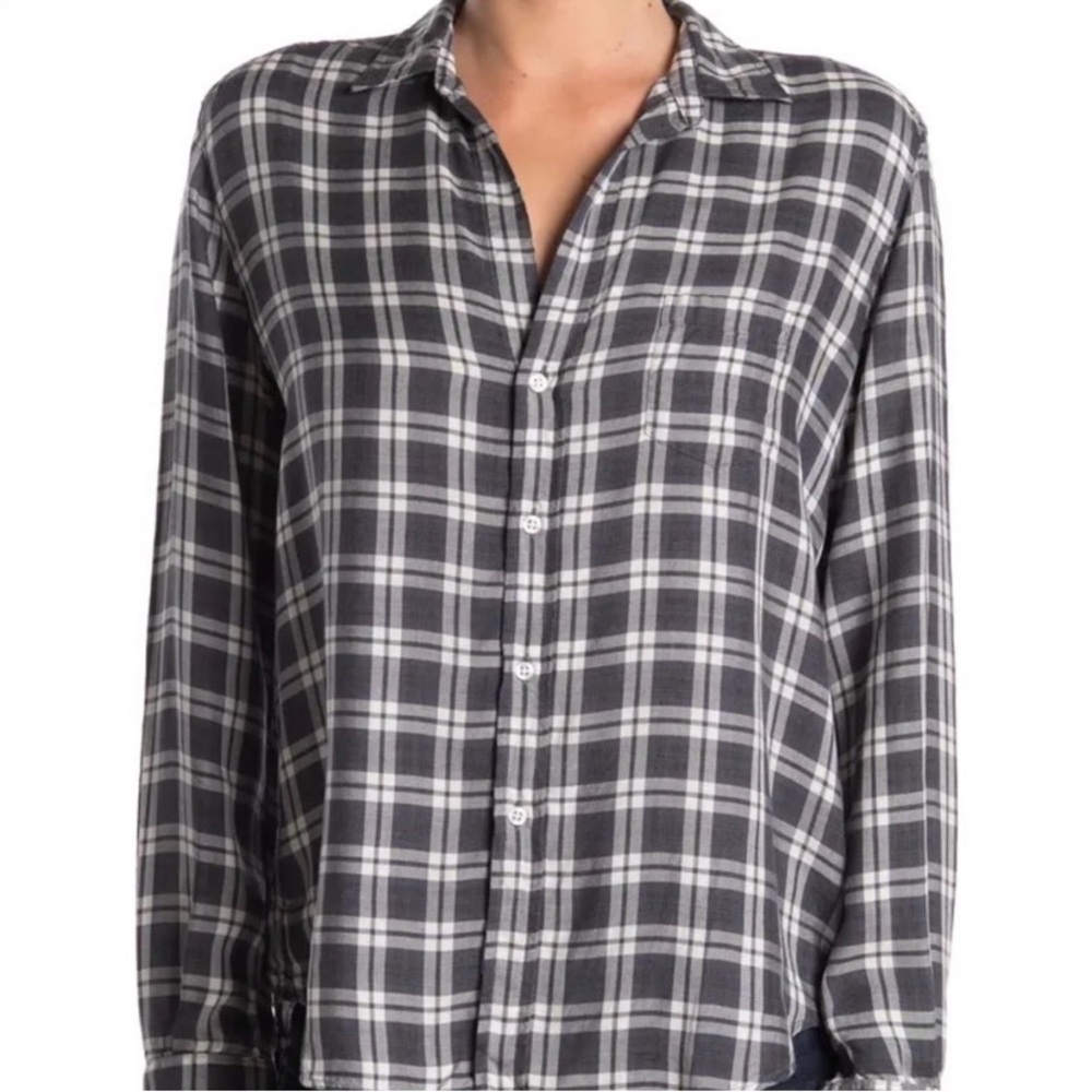 Frank & Eileen Gray & White “Eileen” Style Top